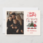 Photo Christmas Geese in Cozy Sweaters シーズンカード (正面)