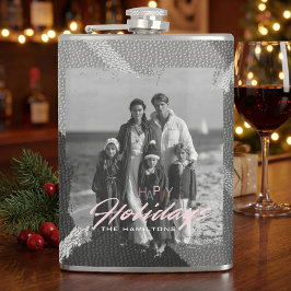 Photo christmas Happy Holiday vinyl wrapped  Flask フラスク