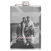 Photo christmas Happy Holiday vinyl wrapped  Flask フラスク (正面)