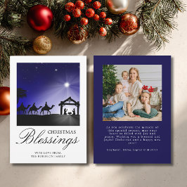 Photo Christmas Nativity Scene Christian Blessing シーズンカード