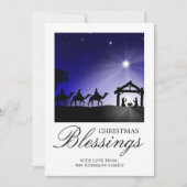 Photo Christmas Nativity Scene Christian Blessing シーズンカード (正面)