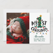 Photo Christmas Tree Lights First Christmas シーズンカード (正面)