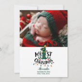 Photo Christmas Tree Lights First Christmas シーズンカード (正面)