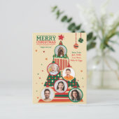 Photo Christmas Tree Ornament Card ポストカード (スタンド正面)