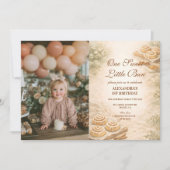 Photo Cinnamon Bakery Little Bun 1st Birthday 招待状 (正面)