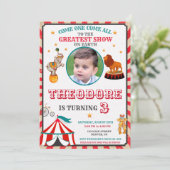 Photo Circus Birthday Invitation - Vintage Big Top 招待状 (スタンド正面)