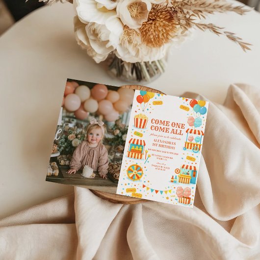 Photo Classic Carnival Storybook Birthday 招待状