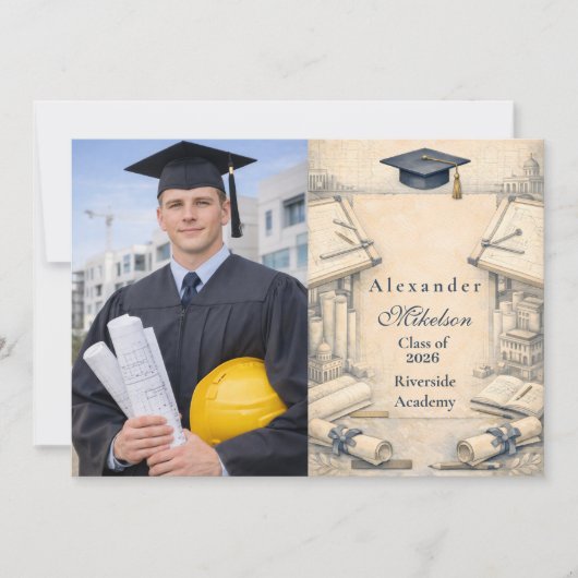 Photo Classical Architecture Graduation 案内状 (正面)