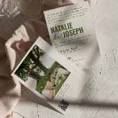 Photo Classy Bright カラフル QR Code 結婚's 招待状