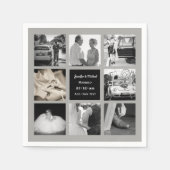 PHOTO COLLAGEの結婚誓い更新記念日グレー スタンダードカクテルナプキン (正面)