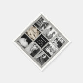 PHOTO COLLAGEの結婚誓い更新記念日グレー スタンダードカクテルナプキン (角)
