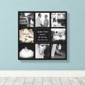 PHOTO COLLAGEの結婚誓い更新記念日シック キャンバスプリント (インサイチュ (ウッドフロア))