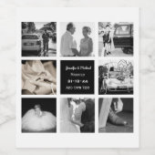 PHOTO COLLAGEの結婚誓い更新記念日シック ワインラベル (シングルラベル)