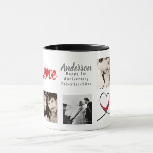 PHOTO COLLAGE第5回第10回第15回記念モダン マグカップ (中央)