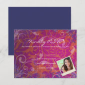 PHOTO COLLAGE クールバルミツワー返信カード 出欠カード (正面/裏面)