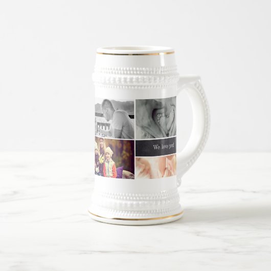 Photo collage パーソナライズされた Beer Stein ビールジョッキ (正面右)