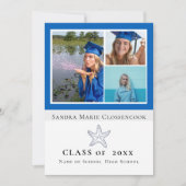 Photo Collage 航海の Blue Starfish卒業生 案内状 (正面)