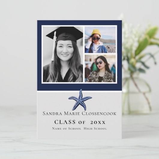 Photo Collage 航海の Starfish Navy卒業 案内状 (スタンド正面)