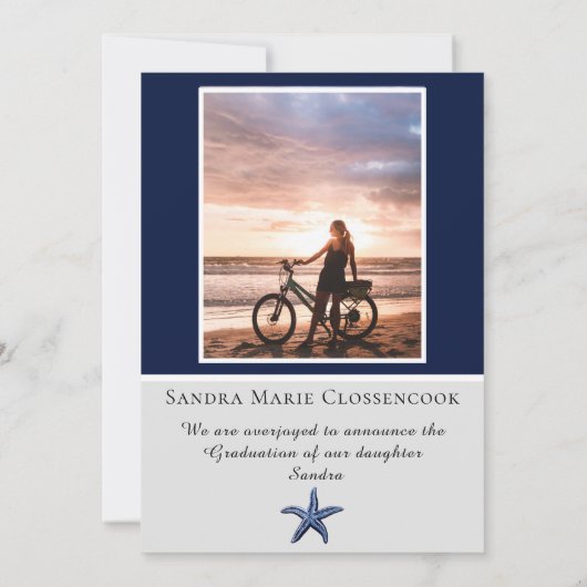 Photo Collage 航海の Starfish Navy卒業 案内状 (裏面)