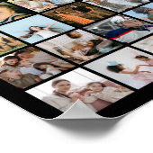 Photo Collage 100 Pictures Square Grid ポスター (角)