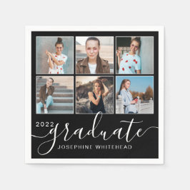 Photo Collage 2022卒業パーティーブラック スタンダードカクテルナプキン