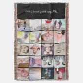 Photo Collage 20 photo パーソナライズされた One of a kind スローブランケット (正面縦)