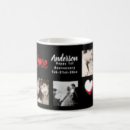 PHOTO COLLAGE 20th 25th 30th Anniversary Black コーヒーマグカップ