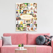 Photo Collage 40写真こちらUs Cream キャンバスプリント (インサイチュ (リビング))