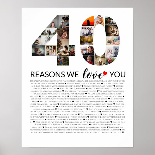 photo collage anniversary 40 Reasons we Love ポスター (正面)