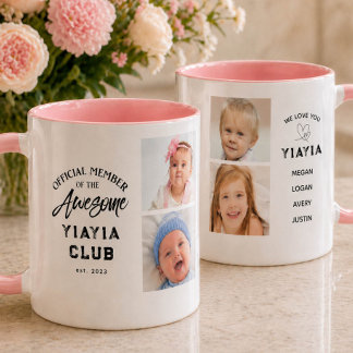 Photo Collage Awesome YIAYIA Mug マグカップ