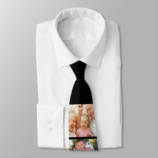 Photo Collage Best Grandpa Ever Black White ネクタイ (タイ)