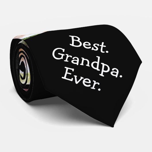 Photo Collage Best Grandpa Ever Black White ネクタイ (ロール)