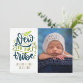 Photo Collage Boyの誕生に新し生まれたばかりのい 案内状 (スタンド正面)