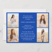 Photo Collage & Captions Royal Blue Graduation 案内状 (裏面)