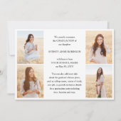 Photo Collage & Captions Trendy Script Graduation 案内状 (裏面)