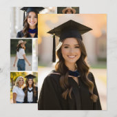 Photo Collage Card Insert for Vellum Graduation 招待状 (正面/裏面)
