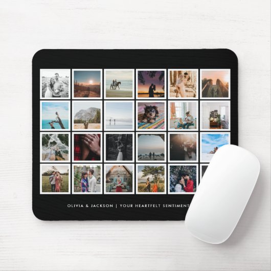 Photo Collage Custom Color Black マウスパッド (マウス)