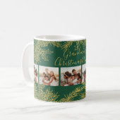 Photo Collage Custom Elegant Grandma's Christmas  コーヒーマグカップ (正面左)
