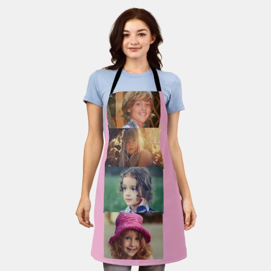 PHOTO COLLAGE CUSTOM KITCHEN APRON エプロン (着用した状態)