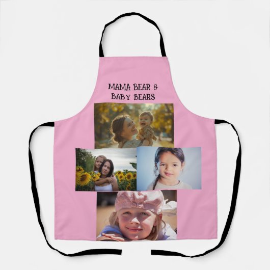 PHOTO COLLAGE CUSTOM KITCHEN APRON FOR MOM エプロン (正面)