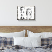 Photo Collage Dark Wood  キャンバスプリント (インサイチュ (寝室))