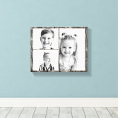 Photo Collage Dark Wood  キャンバスプリント (インサイチュ (ウッドフロア))