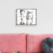 Photo Collage Dark Wood  キャンバスプリント (インサイチュ (リビング))