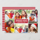 Photo Collage de Noël Carte de Voeux | en Rouge シーズンカード (正面/裏面)