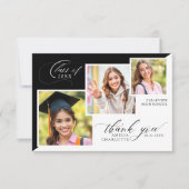 Photo Collage Elegant Graduation  サンキューカード (正面)