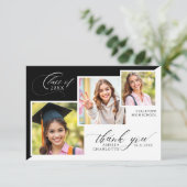 Photo Collage Elegant Graduation  サンキューカード (スタンド正面)