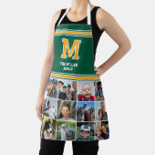 Photo Collage Family Monogram Green Yellow エプロン (インサイチュ)