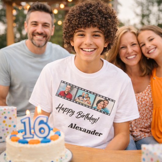 Photo collage film name birthday guy tシャツ