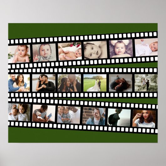 Photo Collage Film Strip Personalized DIY Custom ポスター (正面)