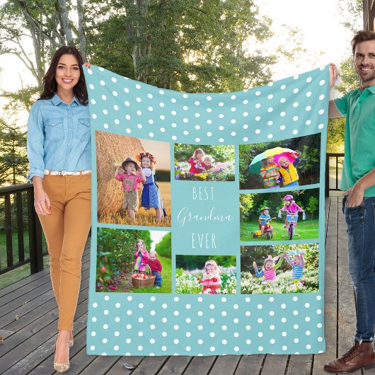 Photo Collage for 最高の Granda Ever Sky Blue フリースブランケット